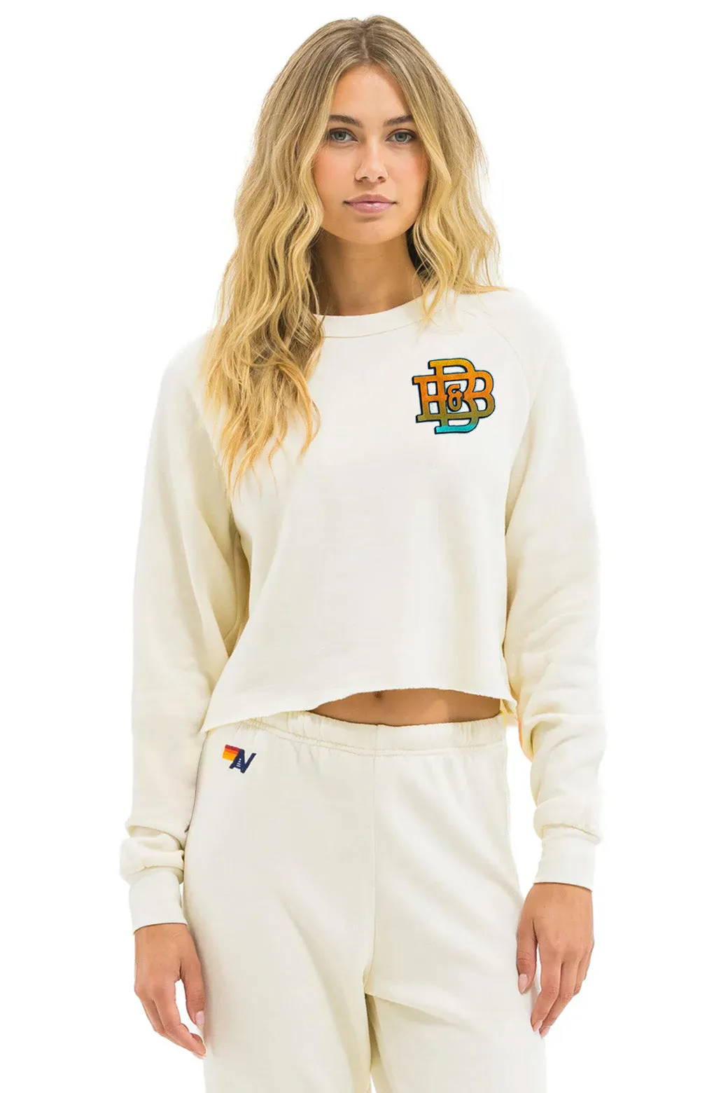 BOURBON AND BEYOND 2025 CROPPED CREW SWEATSHIRT RELAXED - VINTAGE WHITE sold by Aviator Nation