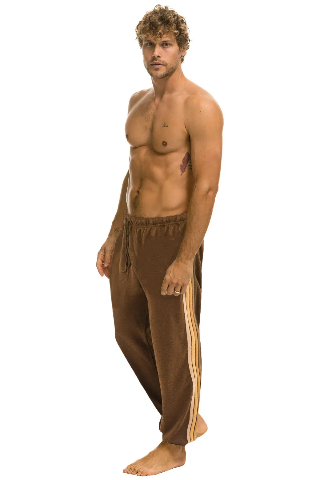 5 STRIPE SWEATPANTS - CHOCOLATE // ESPRESSO sold by Aviator Nation