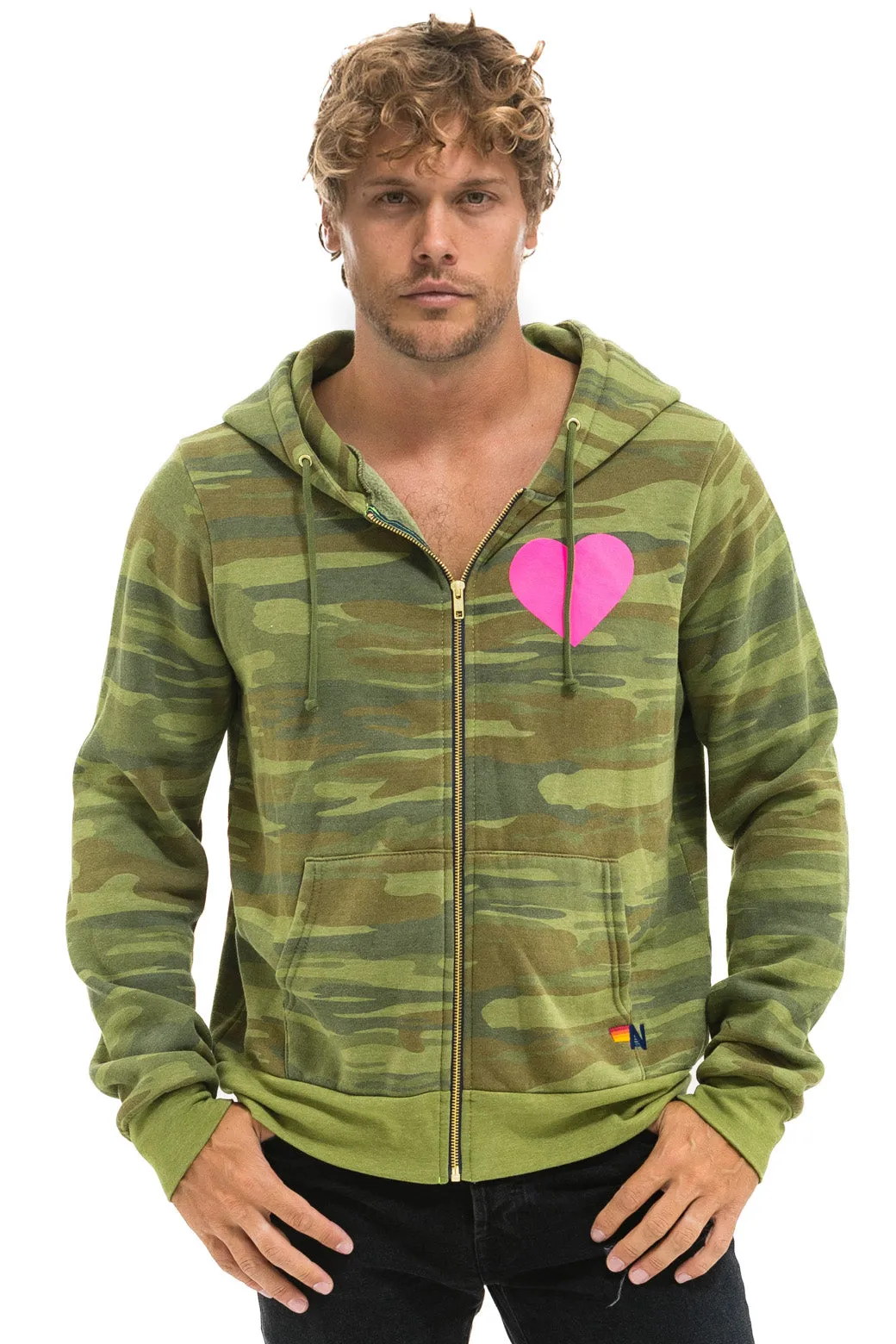 HEART 2 HOODIE - CAMO // NEON PINK sold by Aviator Nation product image thumbnail 2