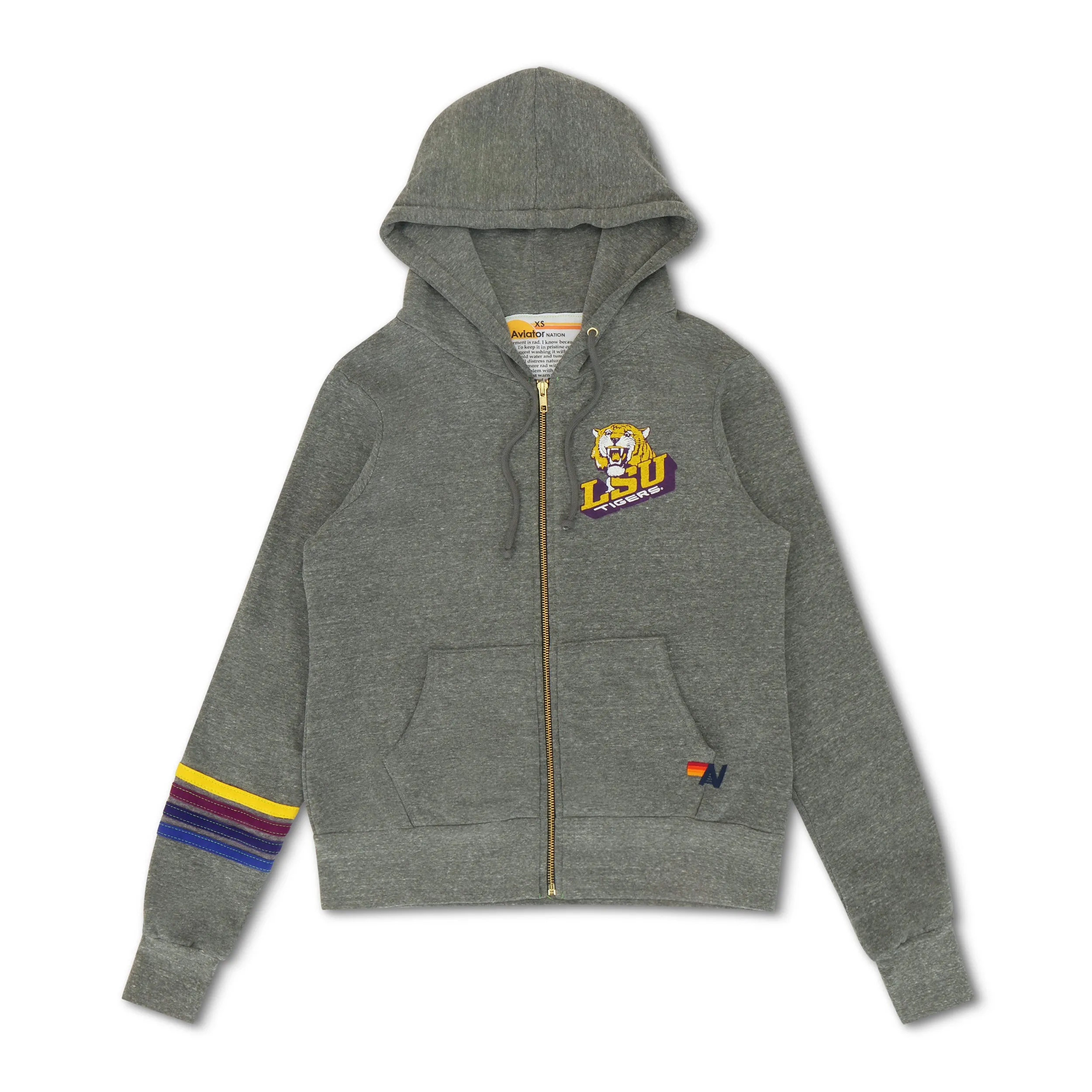 LSU BOLT ZIP HOODIE - HEATHER GREY sold by Aviator Nation product image thumbnail 5