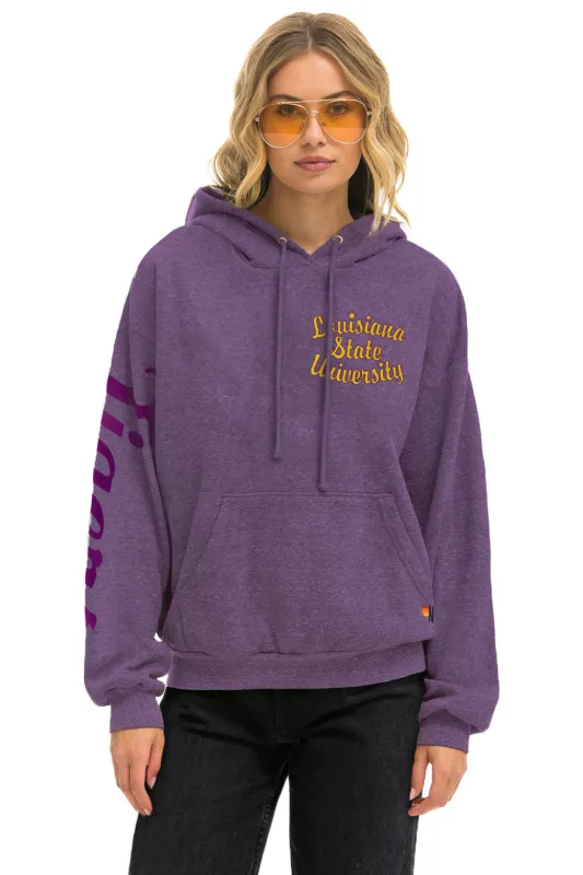 LSU TIGER RELAXED PULLOVER HOODIE - GRAPE sold by Aviator Nation