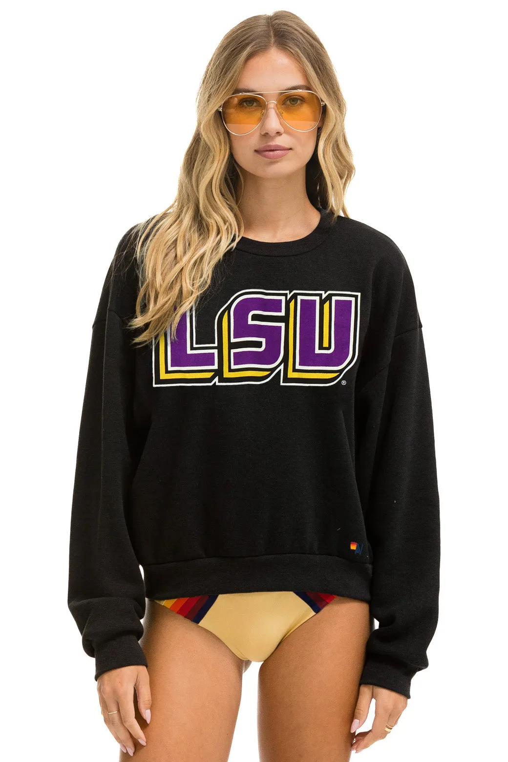 LSU RELAXED CREW SWEATSHIRT - BLACK sold by Aviator Nation