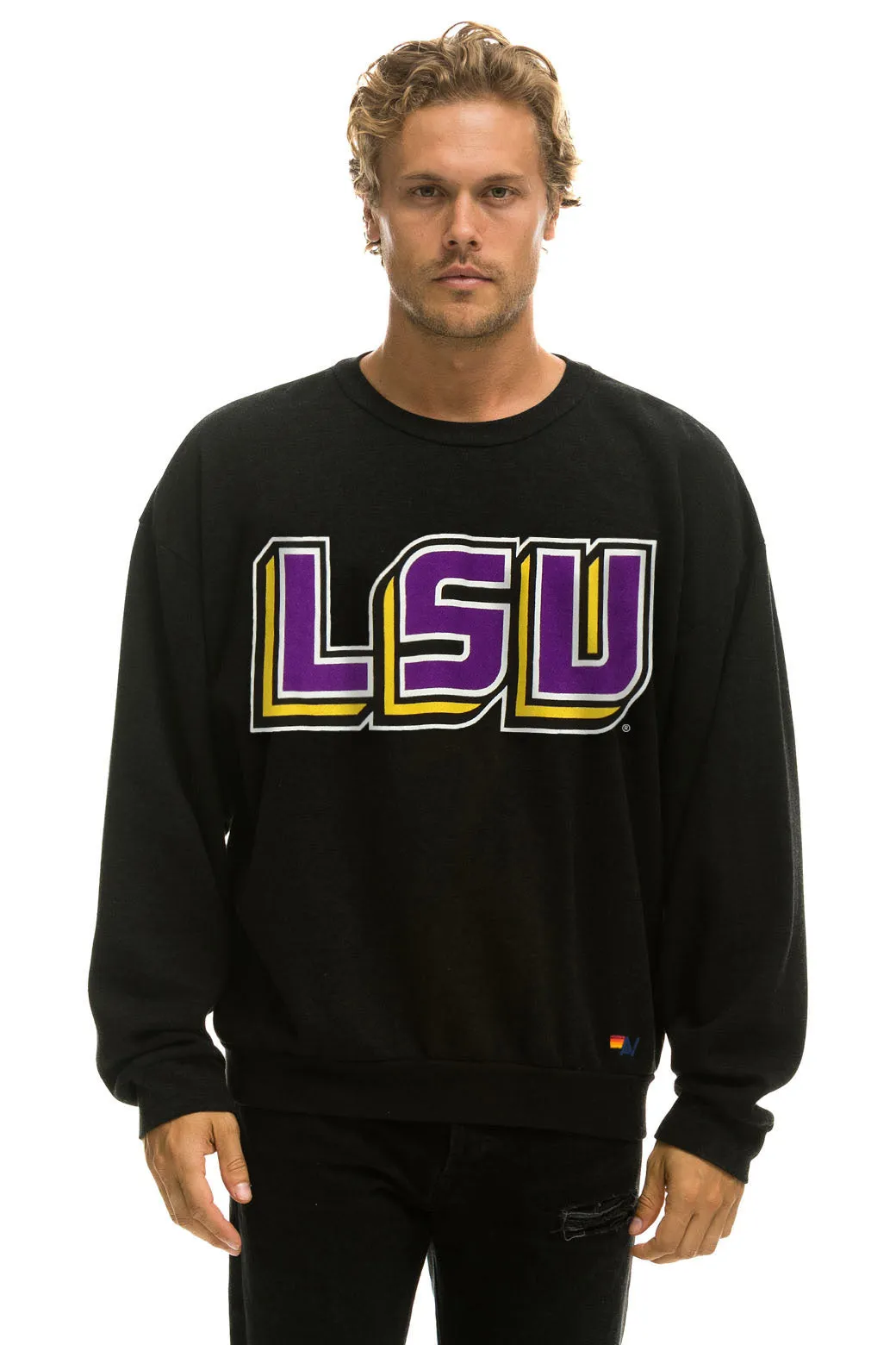 LSU RELAXED CREW SWEATSHIRT - BLACK sold by Aviator Nation product image thumbnail 3