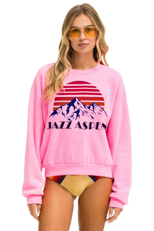 JAZZ ASPEN SNOWMASS 2025 CREW SWEATSHIRT RELAXED - NEON PINK made by Aviator Nation