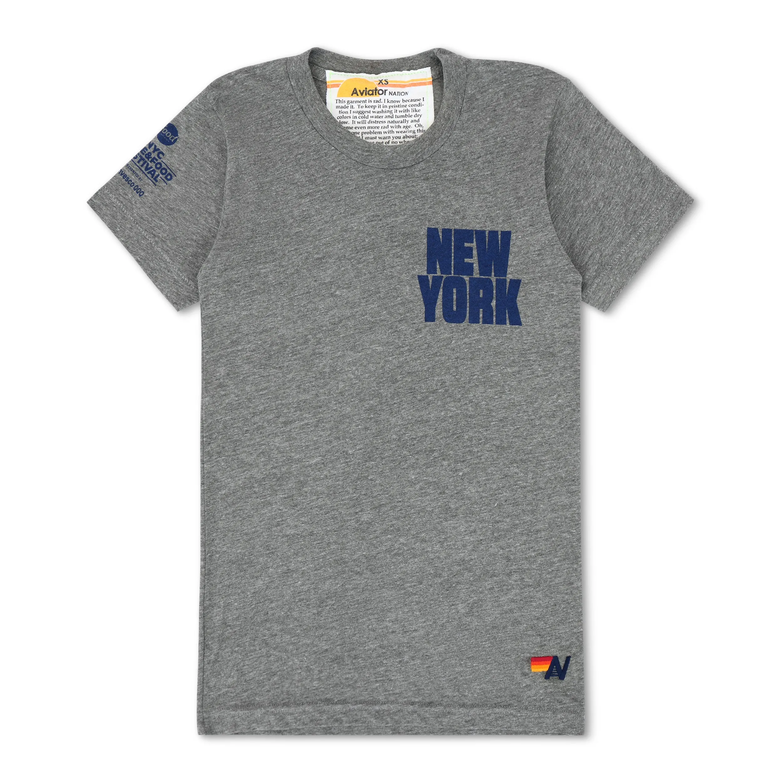 NEW YORK WINE & FOOD 2025 CREW TEE SHIRT - HEATHER sold by Aviator Nation product image thumbnail 5