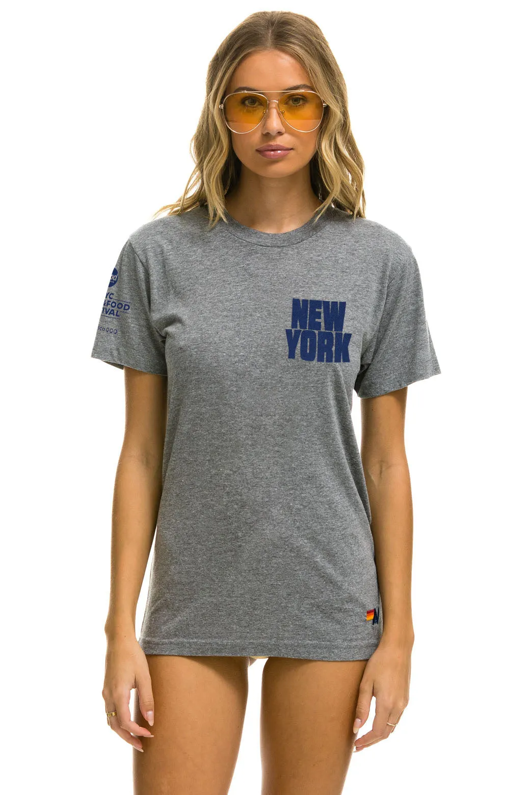 NEW YORK WINE & FOOD 2025 CREW TEE SHIRT - HEATHER sold by Aviator Nation product image thumbnail 2