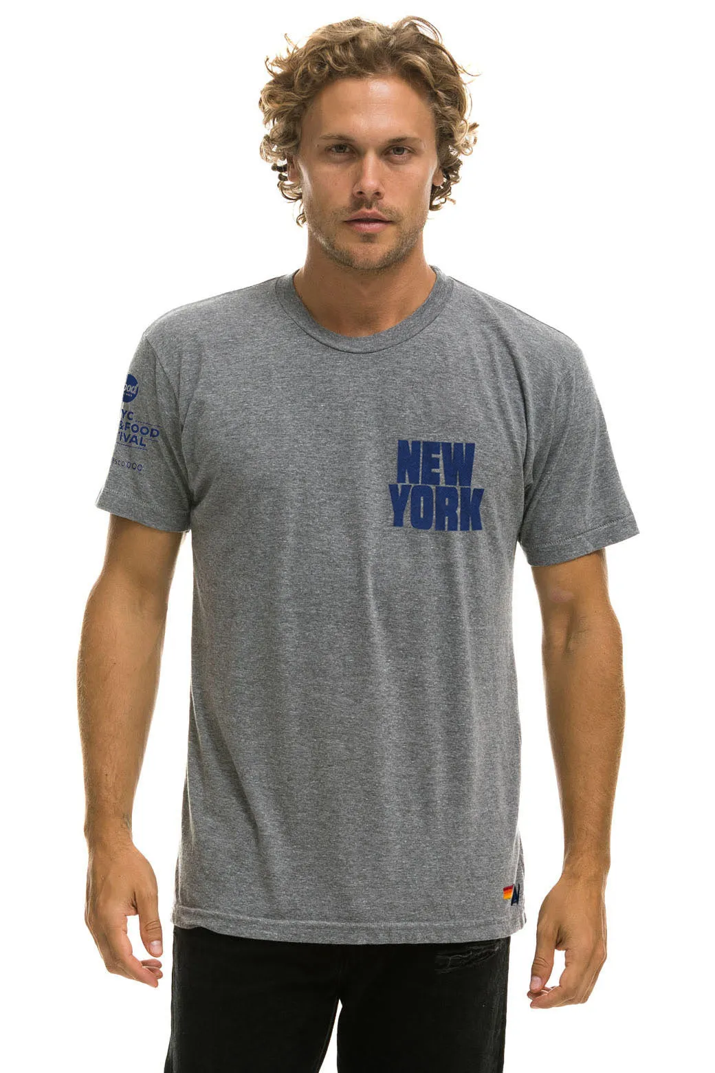 NEW YORK WINE & FOOD 2025 CREW TEE SHIRT - HEATHER sold by Aviator Nation