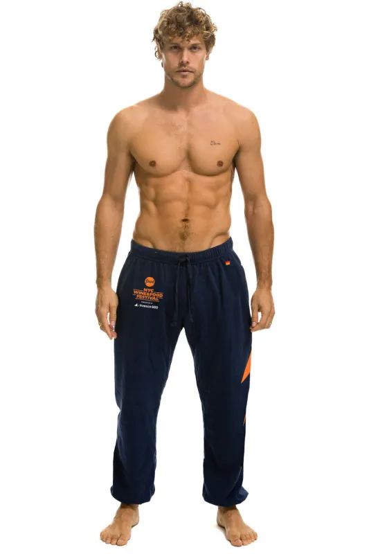 NEW YORK WINE & FOOD 2025 UNISEX POCKET SWEATPANTS - NAVY sold by Aviator Nation