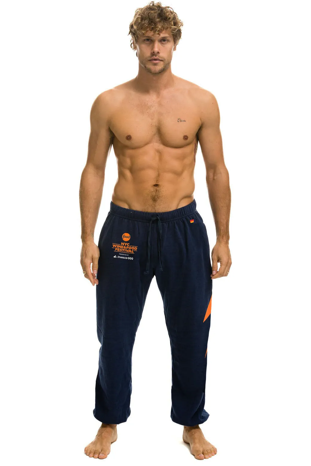 NEW YORK WINE & FOOD 2025 UNISEX POCKET SWEATPANTS - NAVY sold by Aviator Nation