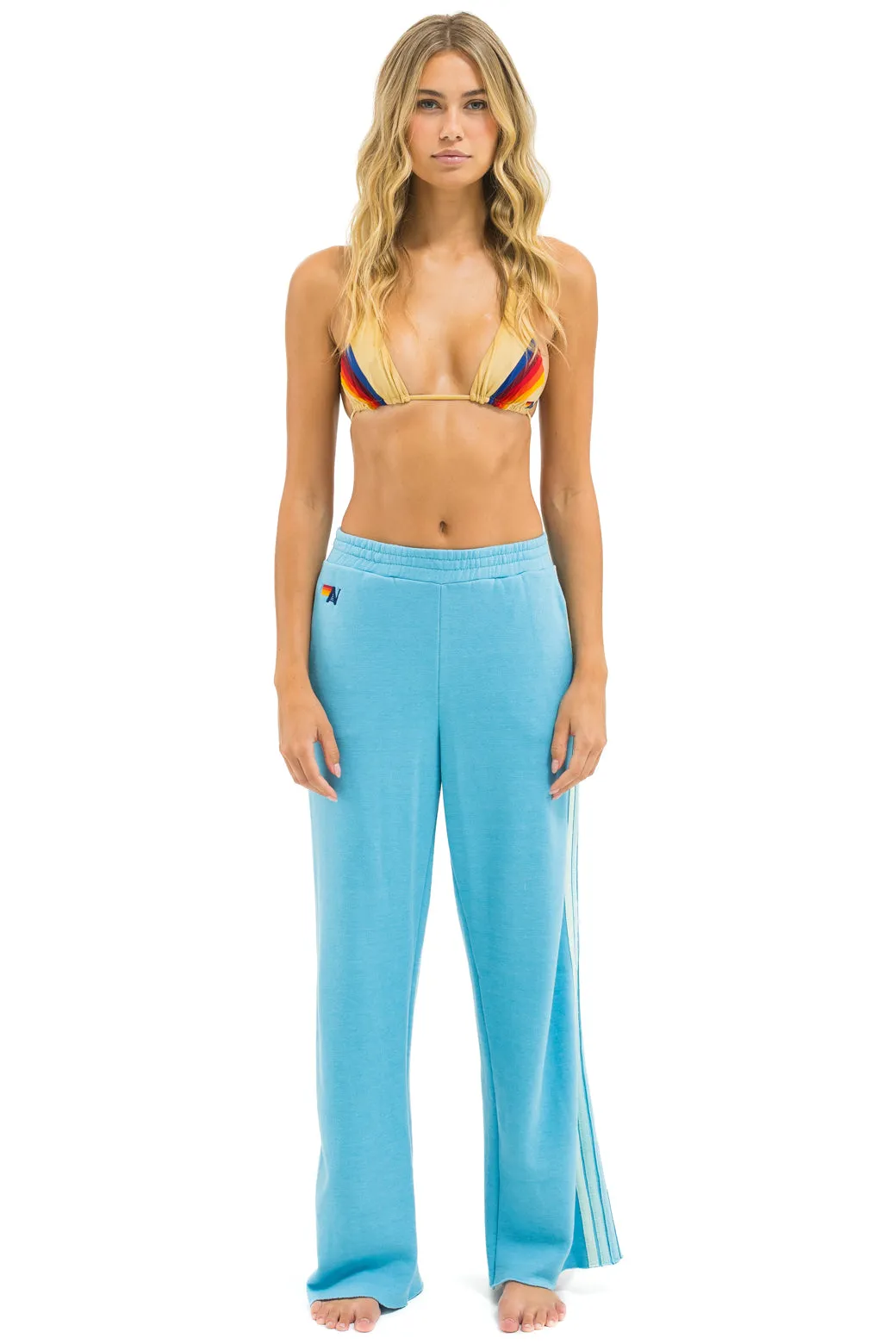 5 STRIPE WIDE LEG POCKET SWEATPANTS - AQUA // AQUA sold by Aviator Nation product image thumbnail 3
