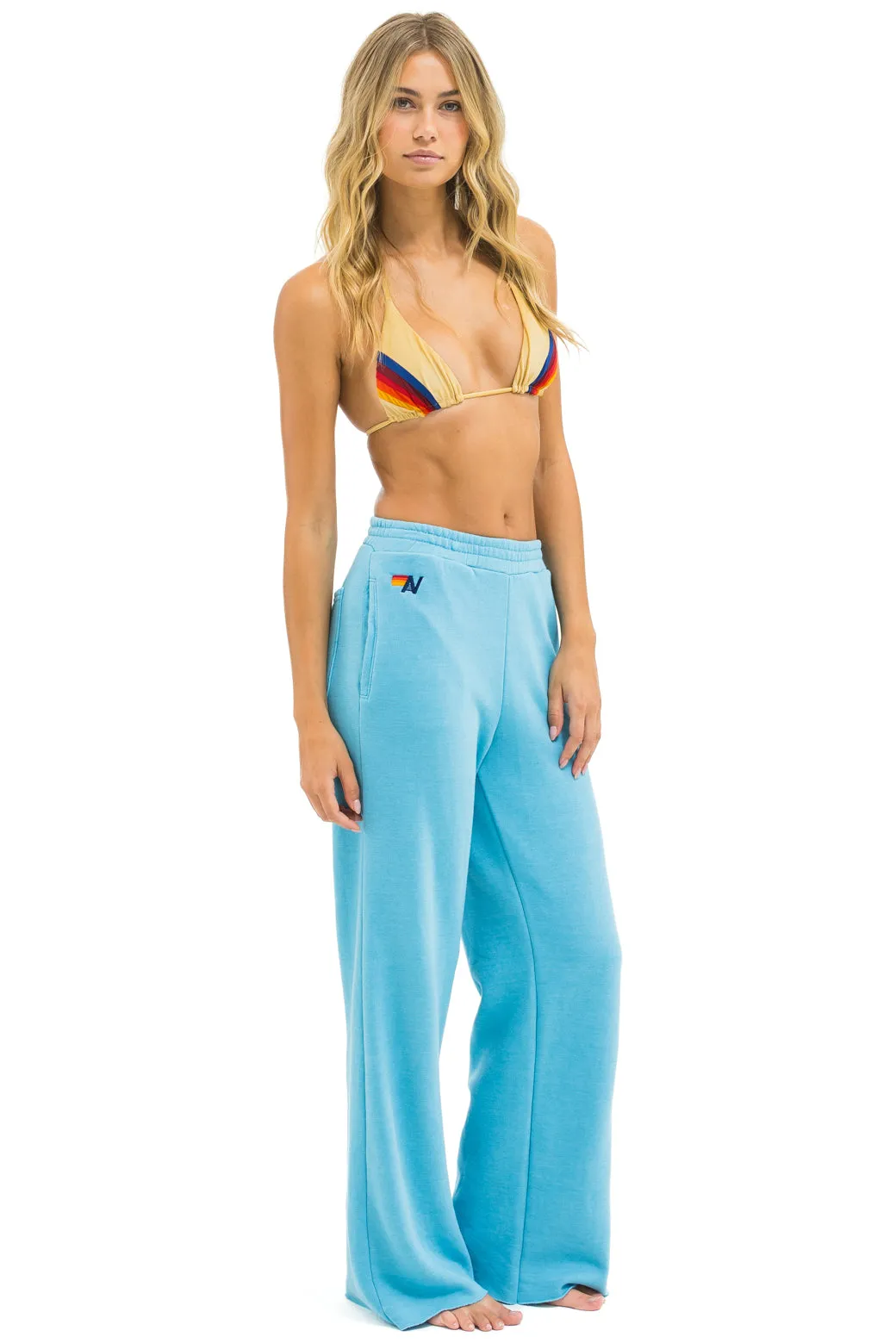5 STRIPE WIDE LEG POCKET SWEATPANTS - AQUA // AQUA sold by Aviator Nation product image thumbnail 2