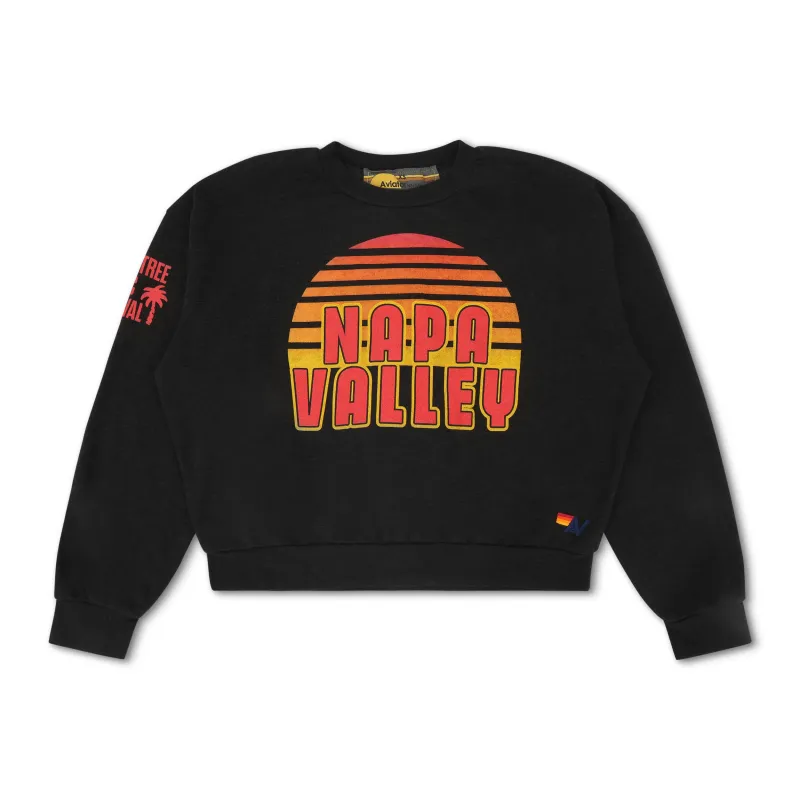 PALM TREE FEST NAPA 2025 CREW SWEATSHIRT RELAXED - BLACK made by Aviator Nation