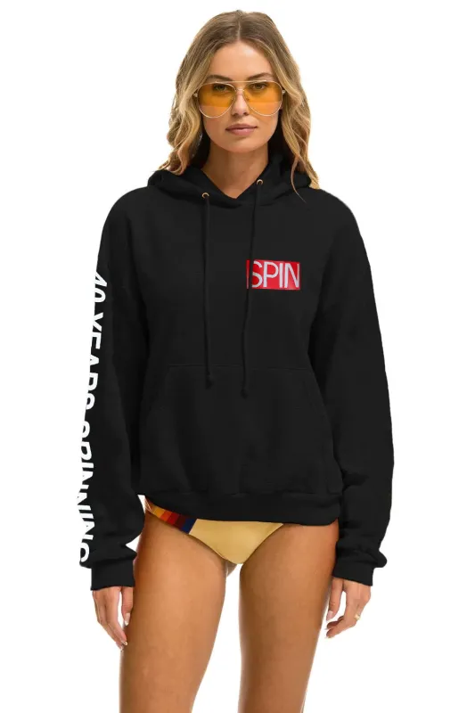 SPIN MAGAZINE 2025 PULLOVER HOODIE RELAXED - BLACK sold by Aviator Nation