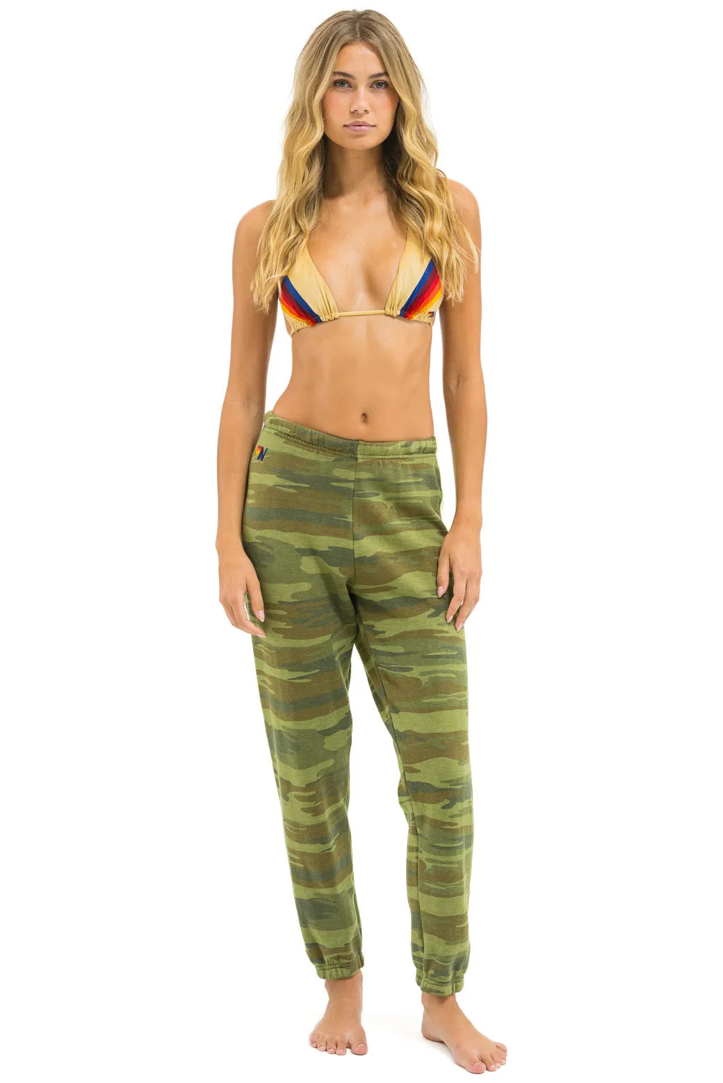 5 STRIPE SWEATPANTS - CAMO // LIME AQUA sold by Aviator Nation product image thumbnail 3