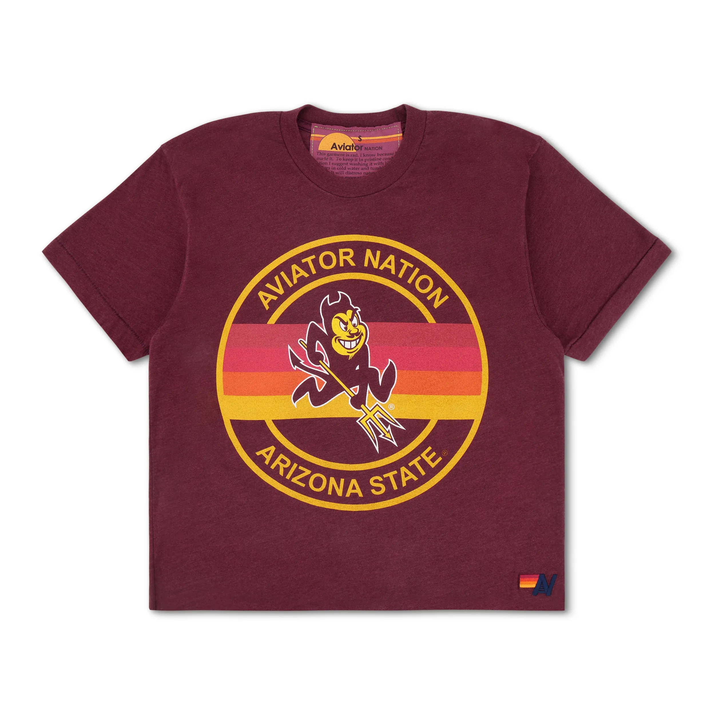 ASU BOLT BOYFRIEND TEE - MAROON sold by Aviator Nation product image thumbnail 3