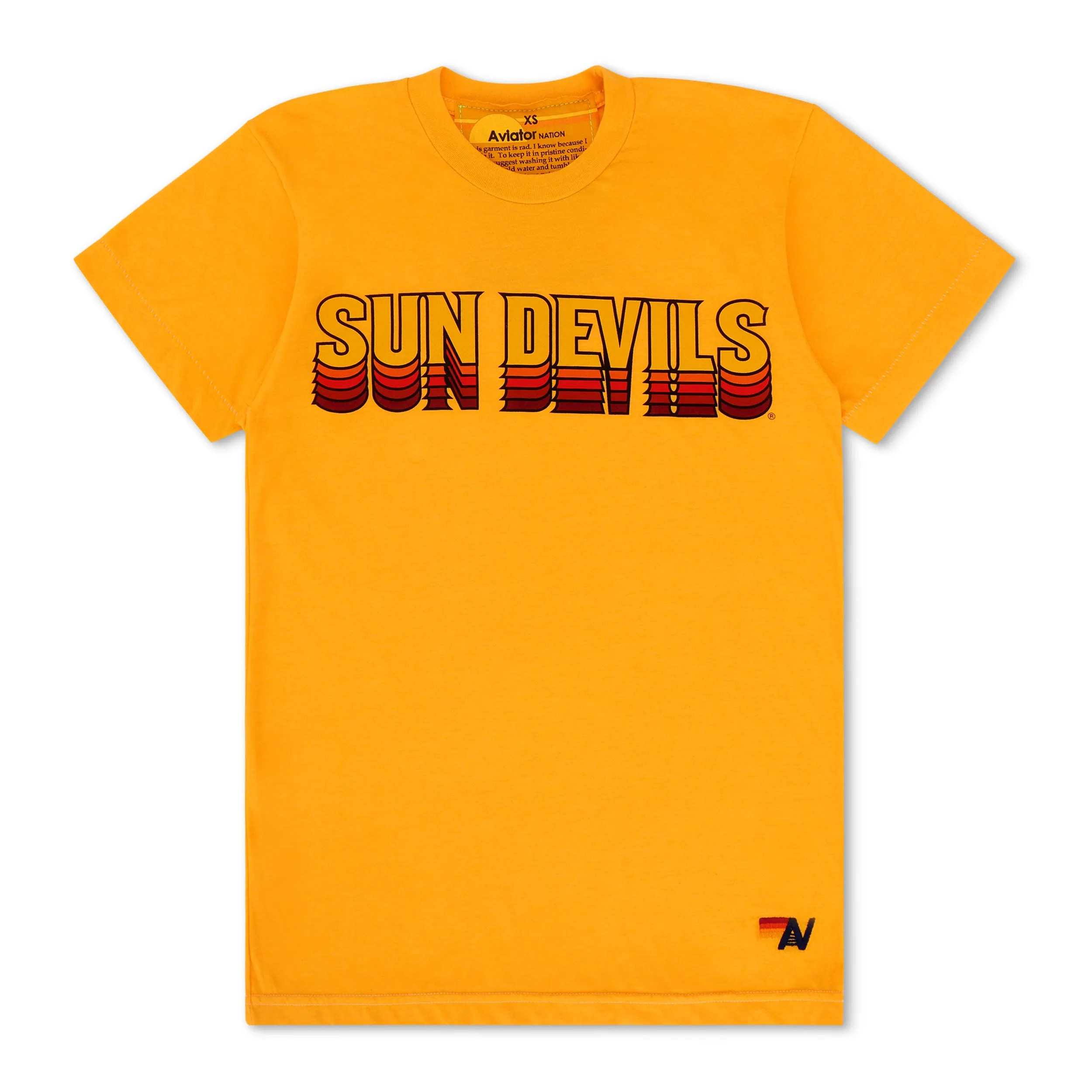 ASU SUN DEVILS CREW TEE SHIRT - GOLD sold by Aviator Nation product image thumbnail 3