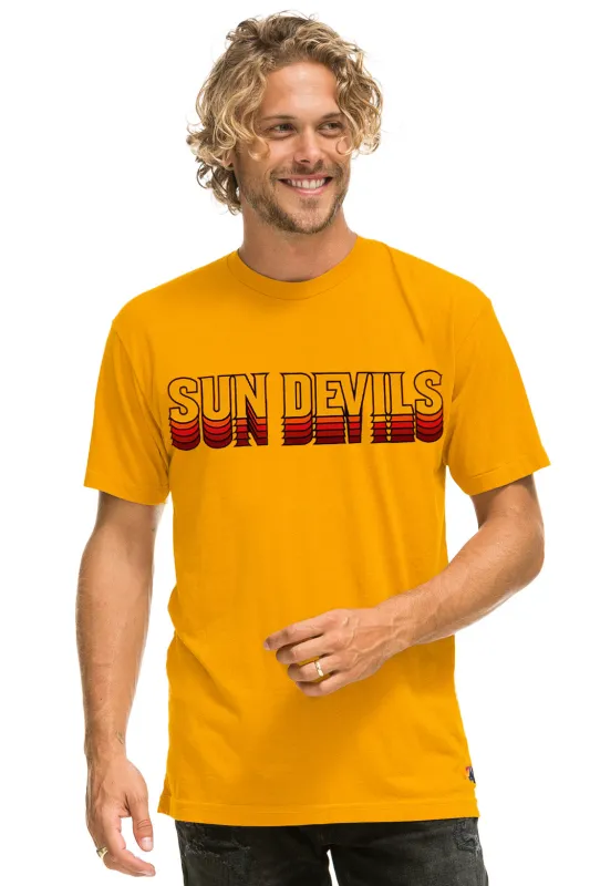 ASU SUN DEVILS CREW TEE SHIRT - GOLD sold by Aviator Nation