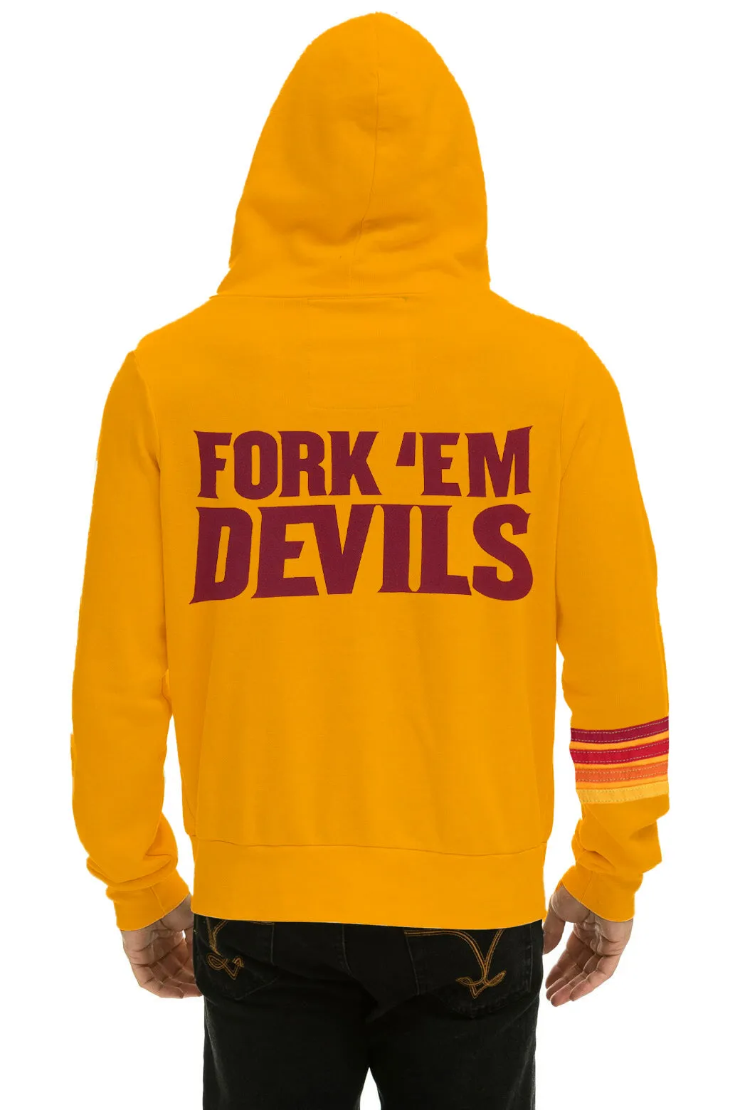ASU FORK 'EM DEVILS ZIP HOODIE - GOLD sold by Aviator Nation product image thumbnail 4