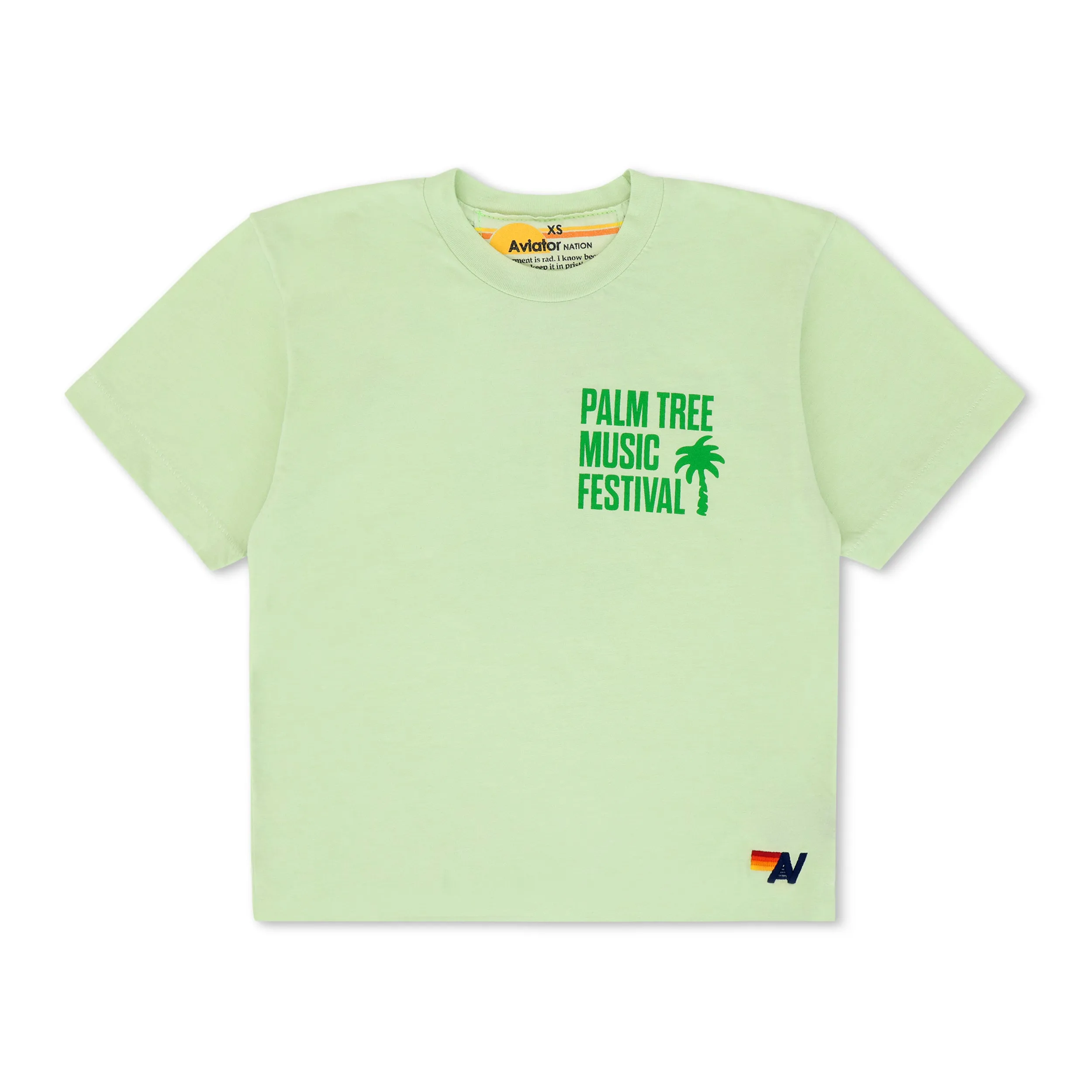 PALM TREE FEST NAPA 2025 BOYFRIEND TEE - LIME CREAM sold by Aviator Nation