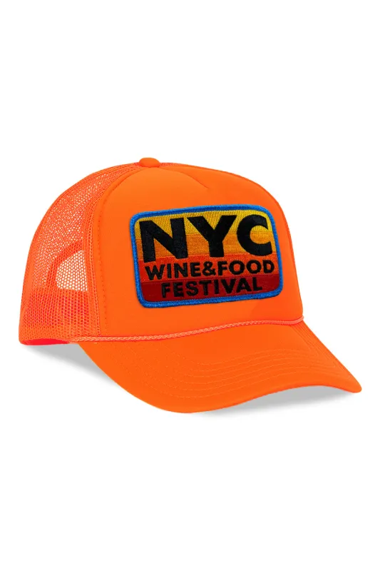 NEW YORK WINE & FOOD 2025 VINTAGE LOW RISE TRUCKER - ORANGE made by Aviator Nation