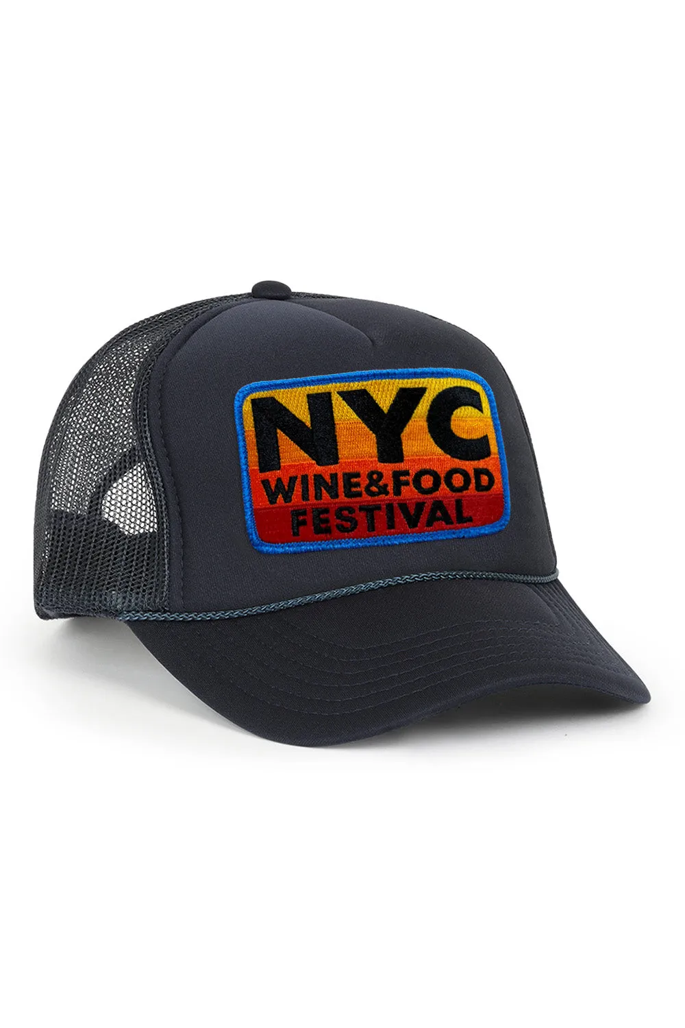NEW YORK WINE & FOOD 2025 VINTAGE LOW RISE TRUCKER - NAVY sold by Aviator Nation