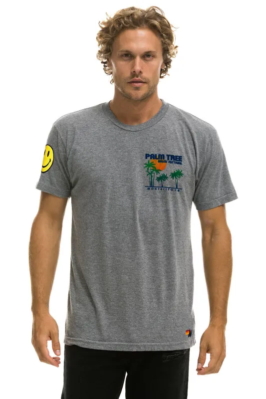 PALM TREE FESTIVAL MONTECITO 2025 CREW TEE SHIRT - HEATHER GREY sold by Aviator Nation