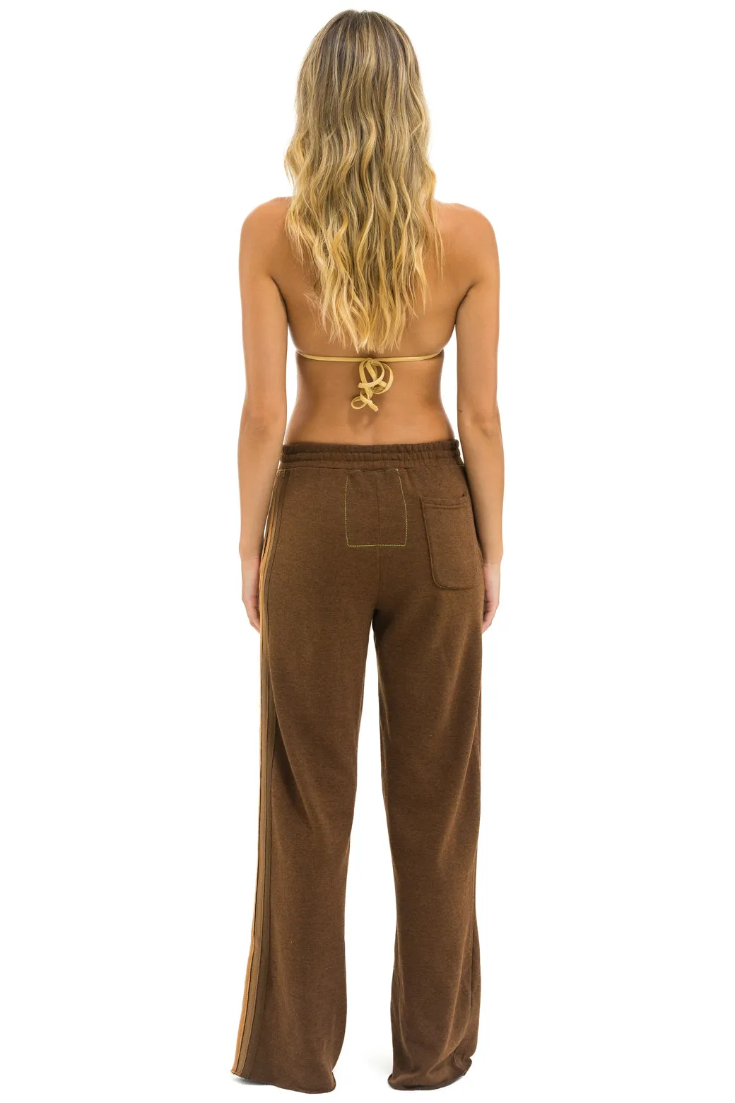 5 STRIPE WIDE LEG POCKET SWEATPANTS - CHOCOLATE // ESPRESSO sold by Aviator Nation product image thumbnail 4