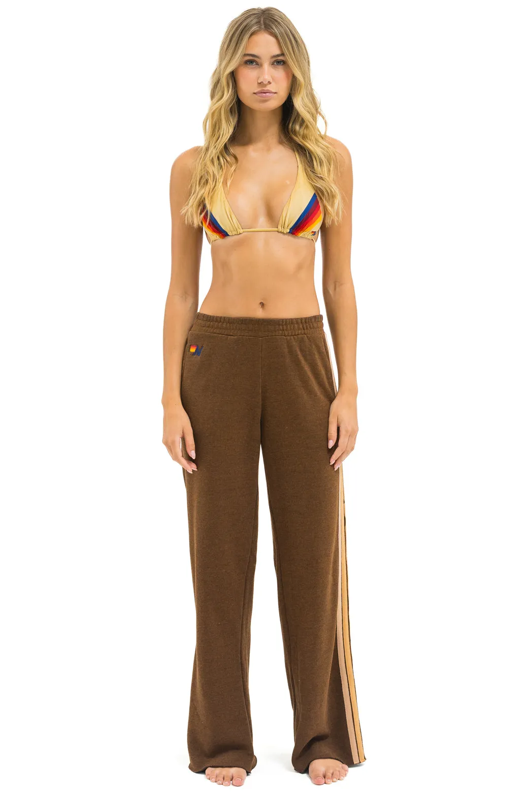 5 STRIPE WIDE LEG POCKET SWEATPANTS - CHOCOLATE // ESPRESSO sold by Aviator Nation product image thumbnail 3