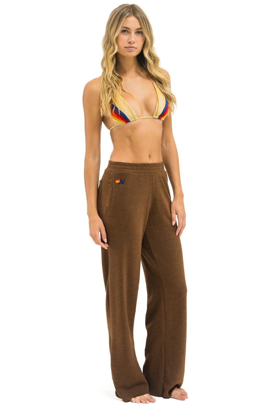 5 STRIPE WIDE LEG POCKET SWEATPANTS - CHOCOLATE // ESPRESSO sold by Aviator Nation product image thumbnail 2