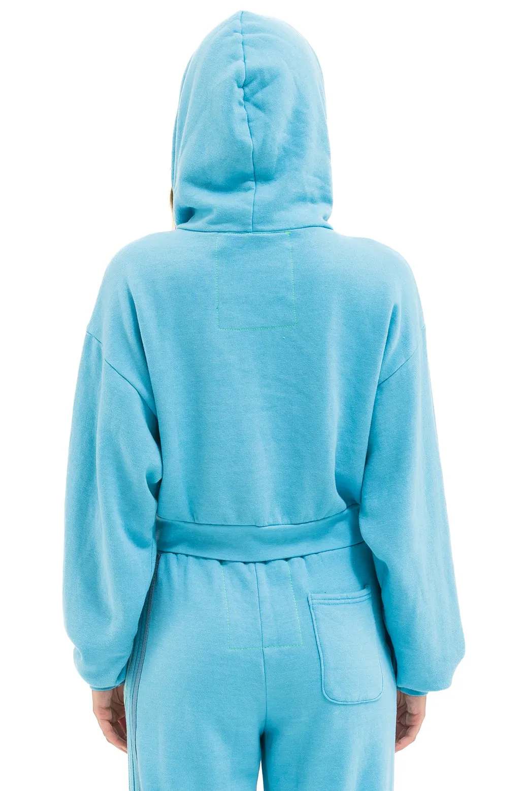5 STRIPE CROPPED ZIP HOODIE RELAXED - AQUA // AQUA sold by Aviator Nation product image thumbnail 5