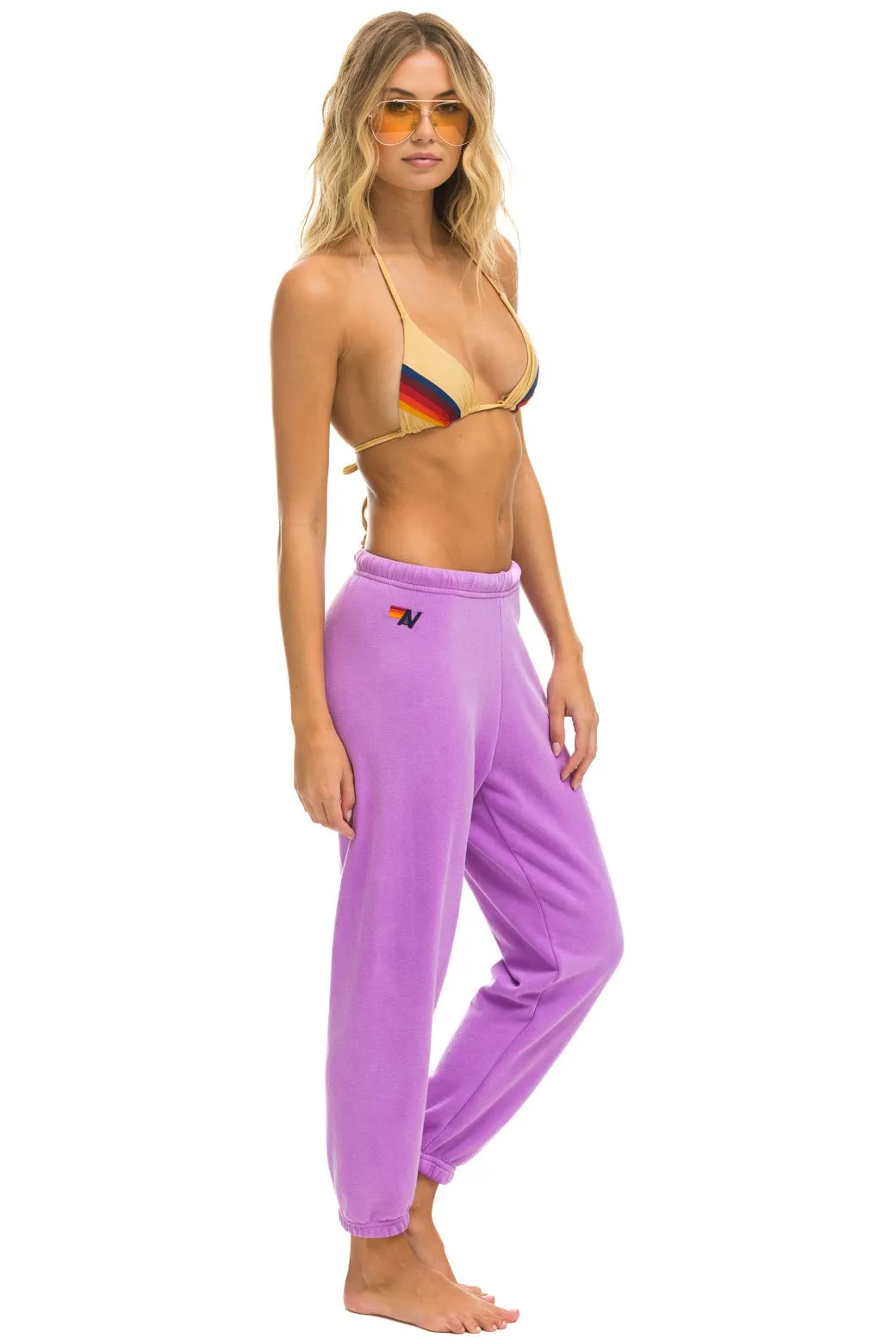 5 STRIPE SWEATPANTS - NEON PURPLE sold by Aviator Nation product image thumbnail 3