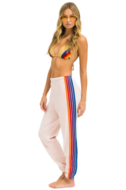 5 STRIPE SWEATPANTS - LIGHT PINK // PURPLE // ORANGE sold by Aviator Nation