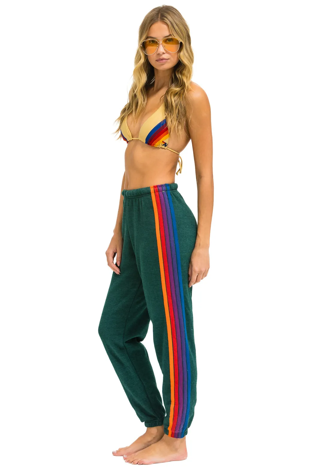 5 STRIPE SWEATPANTS - FOREST // PURPLE // ORANGE sold by Aviator Nation