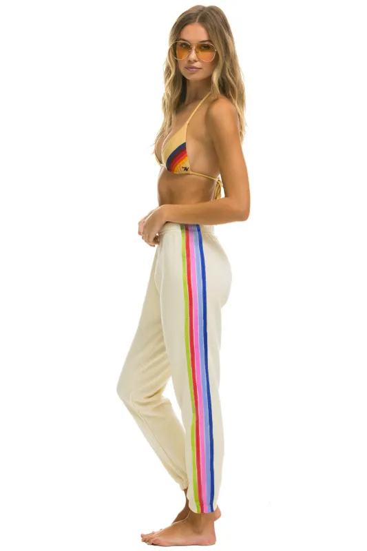 PELOTON 2024 5 STRIPE SWEATPANTS - VINTAGE WHITE sold by Aviator Nation