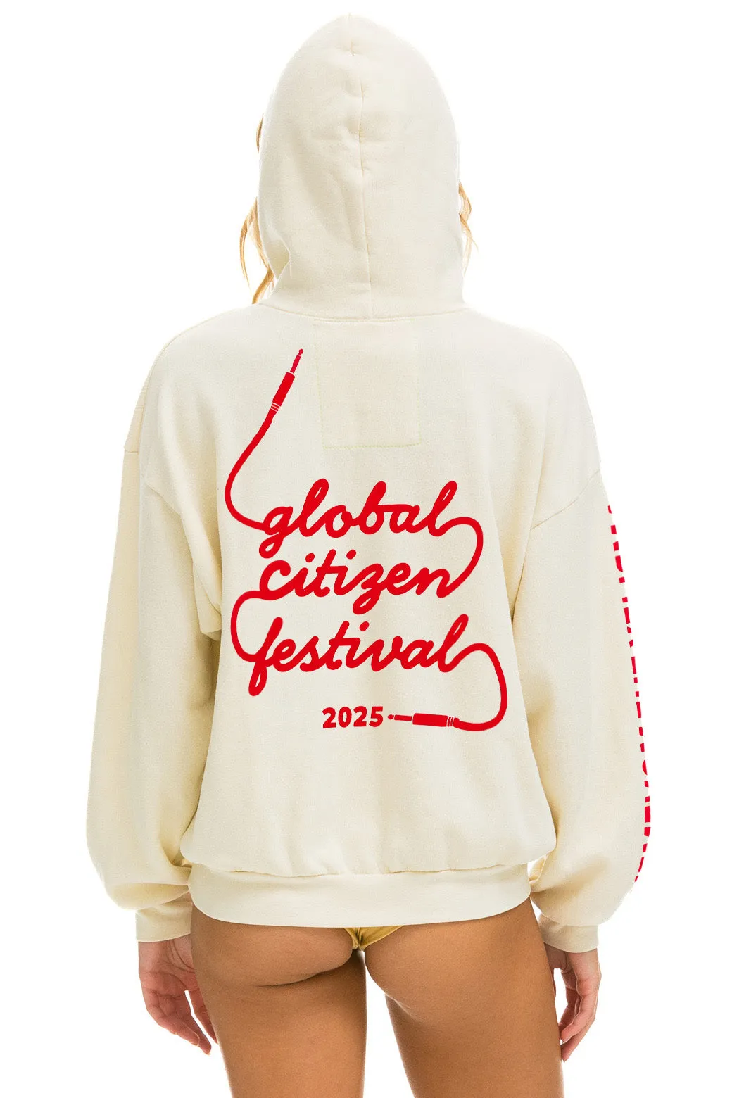 GLOBAL CITIZEN 2025 RELAXED PULLOVER HOODIE - VINTAGE WHITE sold by Aviator Nation product image thumbnail 3