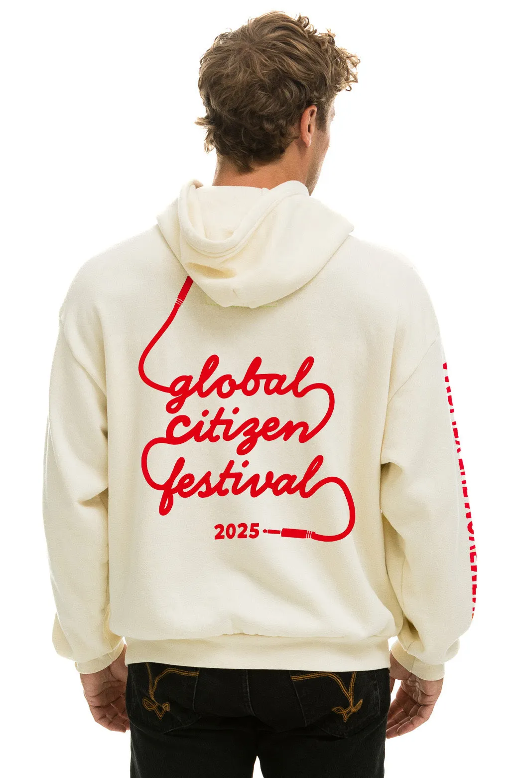GLOBAL CITIZEN 2025 RELAXED PULLOVER HOODIE - VINTAGE WHITE sold by Aviator Nation product image thumbnail 4