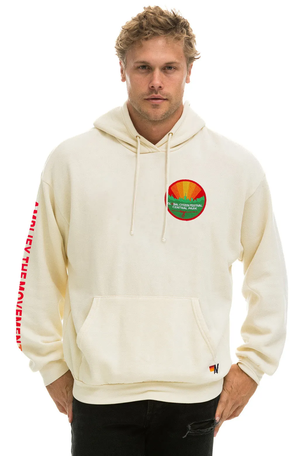 GLOBAL CITIZEN 2025 RELAXED PULLOVER HOODIE - VINTAGE WHITE sold by Aviator Nation product image thumbnail 2