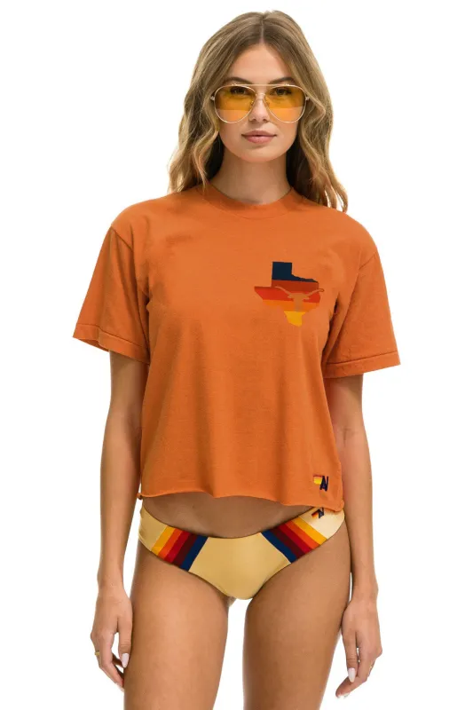 UNIVERSITY OF TEXAS STATE LOGO BOYFRIEND TEE - BURNT ORANGE sold by Aviator Nation