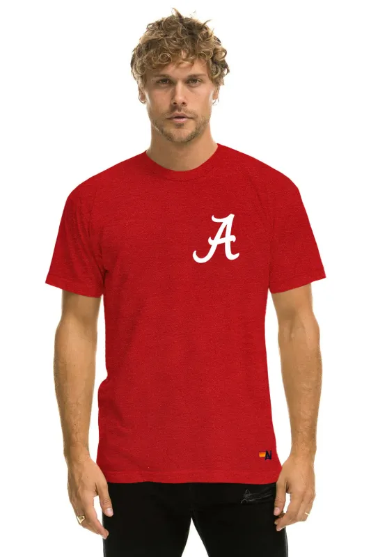 UNIVERSITY OF ALABAMA BOLT CREW TEE SHIRT - CRIMSON sold by Aviator Nation