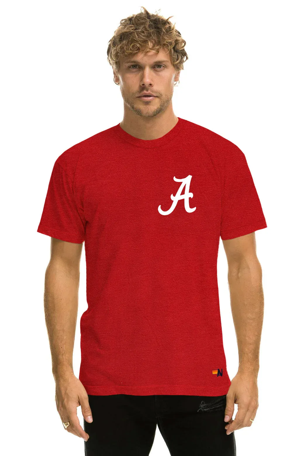 UNIVERSITY OF ALABAMA BOLT CREW TEE SHIRT - CRIMSON sold by Aviator Nation