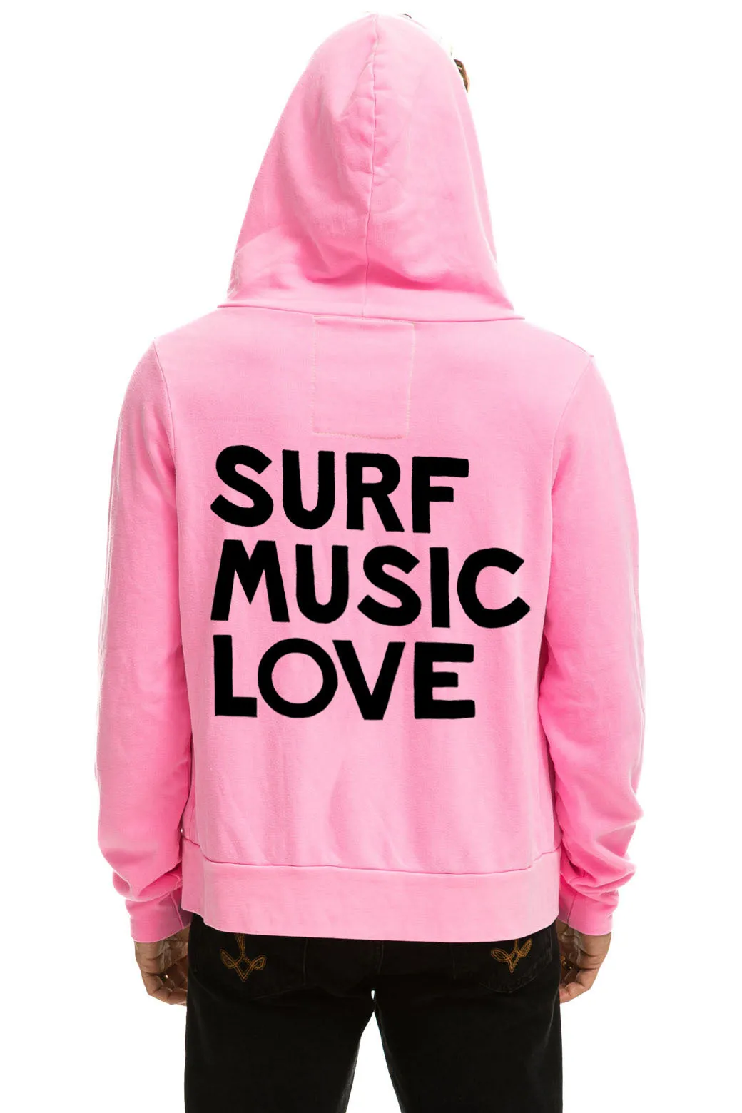 SURF LOVE MUSIC ZIP HOODIE - NEON PINK sold by Aviator Nation product image thumbnail 3