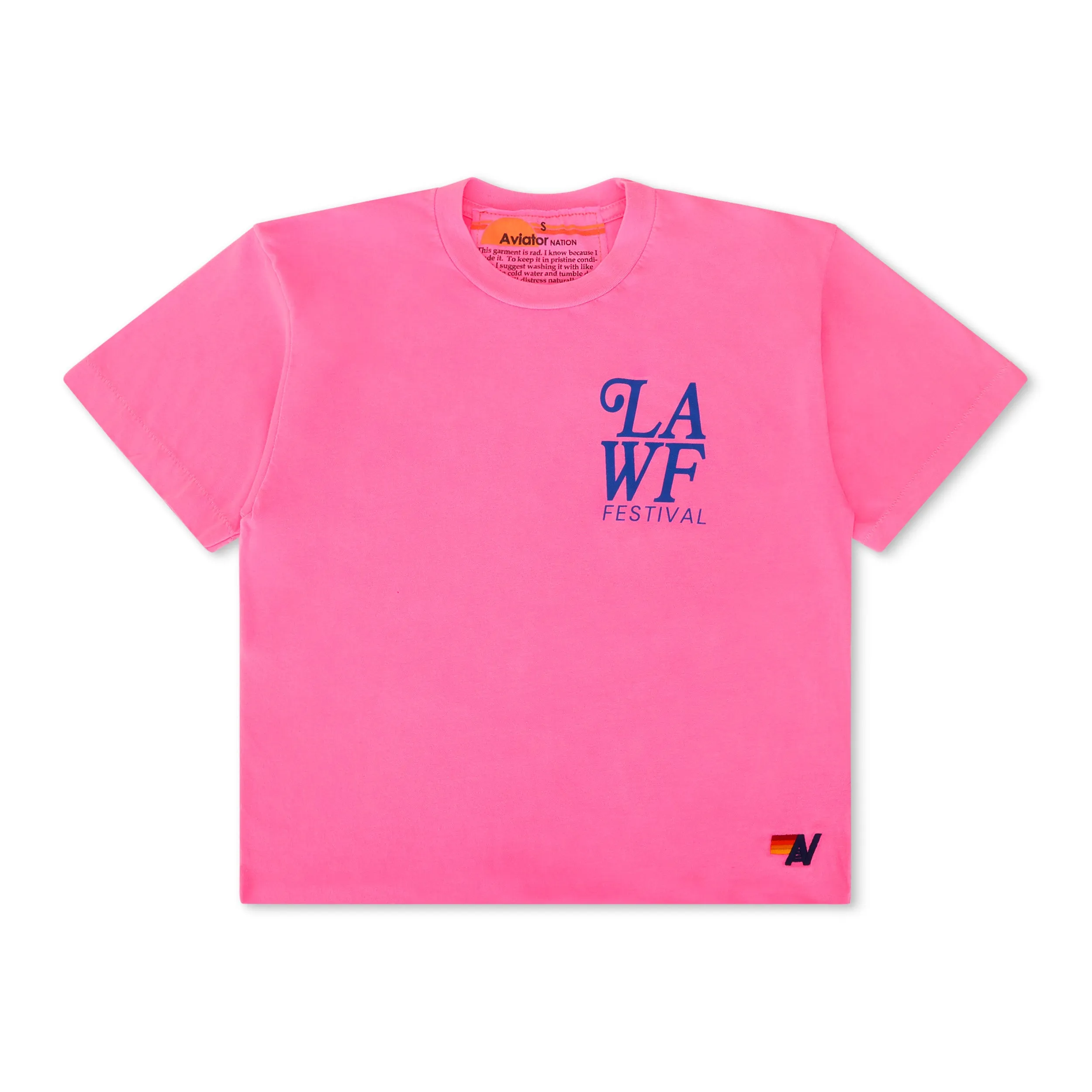 LOS ANGELES WINE & FOOD 2025 BOYFRIEND TEE - NEON PINK sold by Aviator Nation product image thumbnail 3