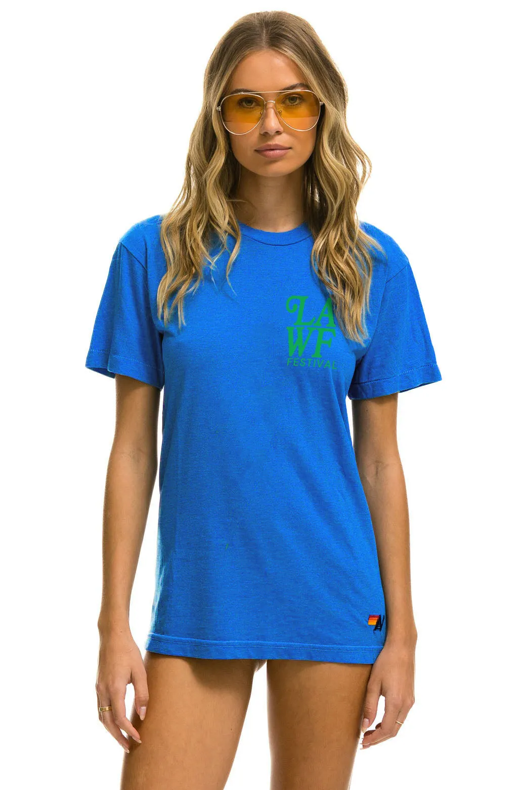 LOS ANGELES WINE & FOOD 2025 CREW TEE SHIRT - ADVENTURE BLUE sold by Aviator Nation product image thumbnail 2