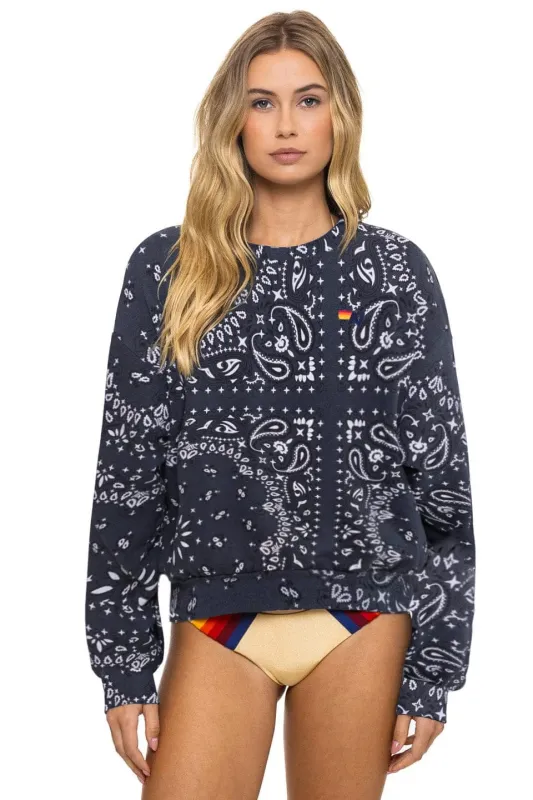 BANDANA RELAXED CREW SWEATSHIRT - CHARCOAL sold by Aviator Nation