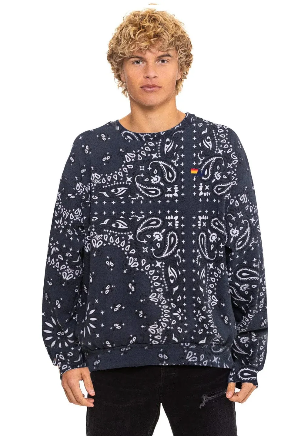 BANDANA RELAXED CREW SWEATSHIRT - CHARCOAL sold by Aviator Nation product image thumbnail 2