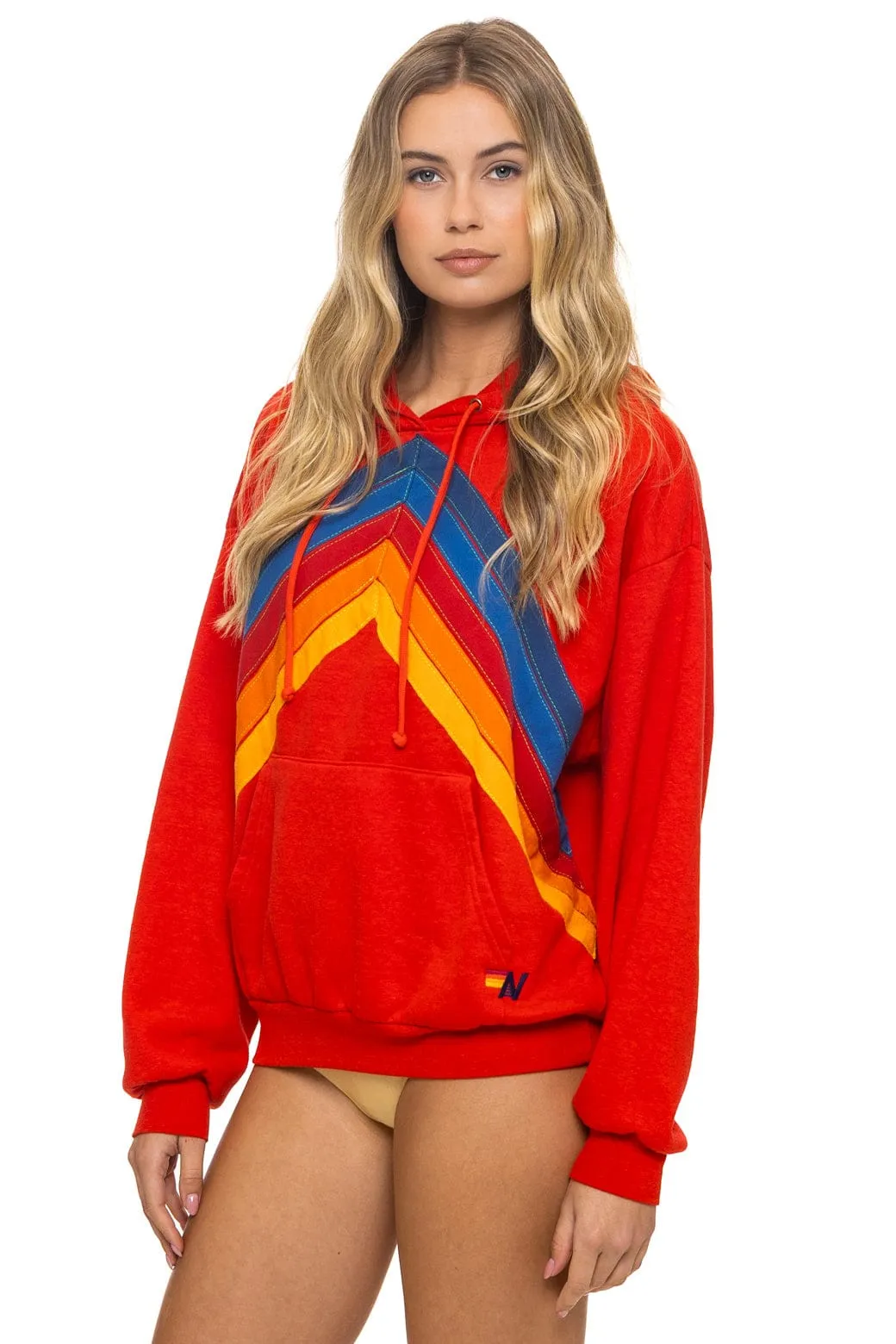 MOUNTAIN STITCH CHEVRON PULLOVER HOODIE RELAXED - RED sold by Aviator Nation product image thumbnail 3