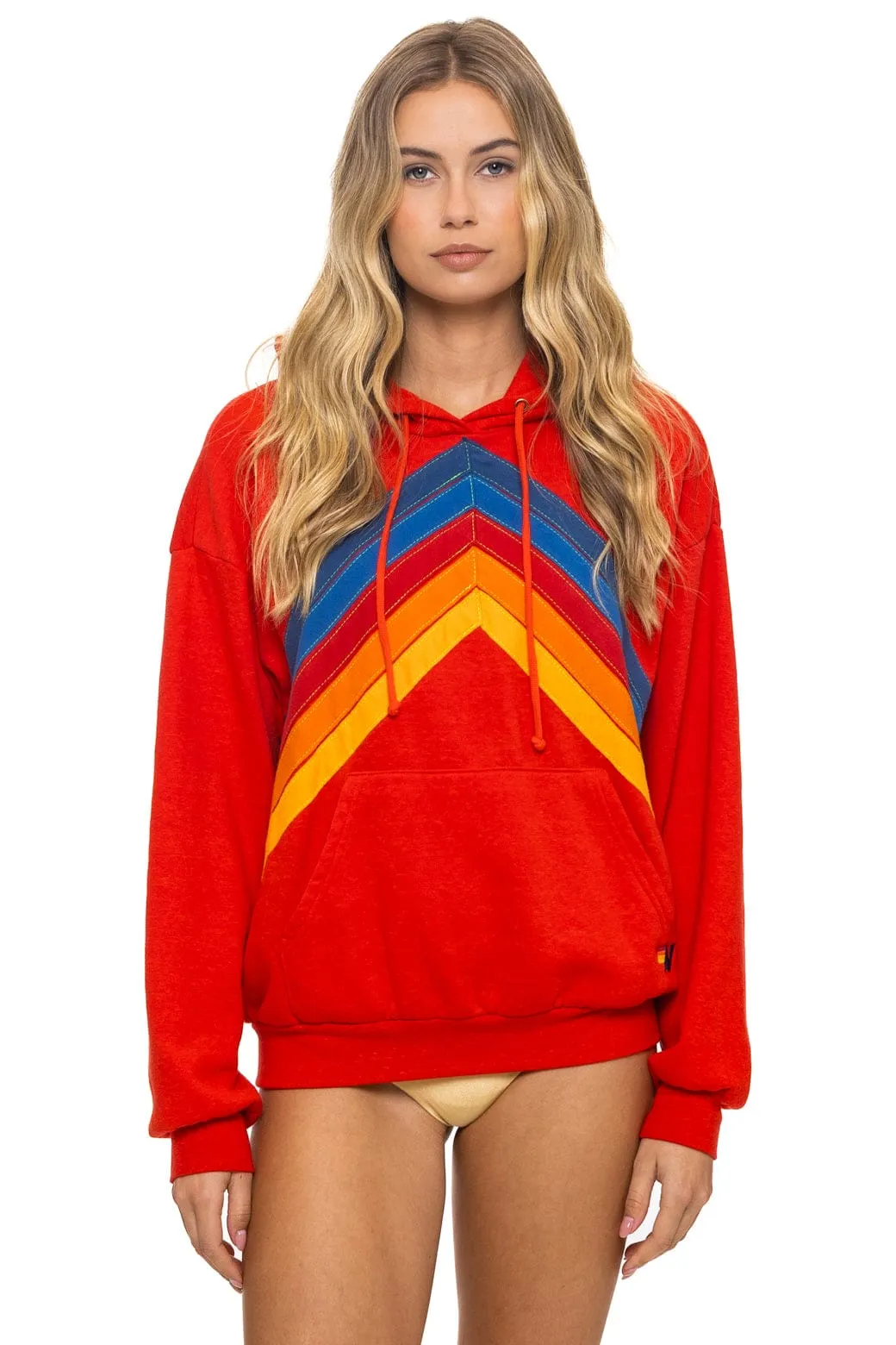 MOUNTAIN STITCH CHEVRON PULLOVER HOODIE RELAXED - RED sold by Aviator Nation product image thumbnail 5