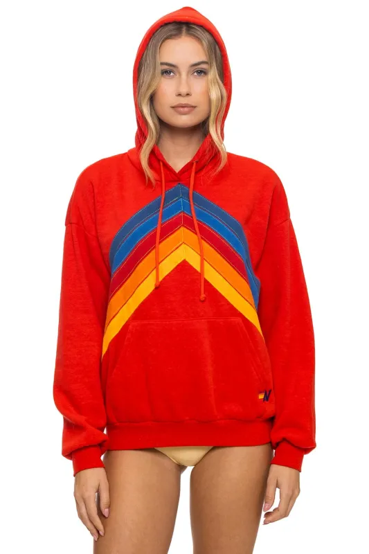 MOUNTAIN STITCH CHEVRON PULLOVER HOODIE RELAXED - RED sold by Aviator Nation