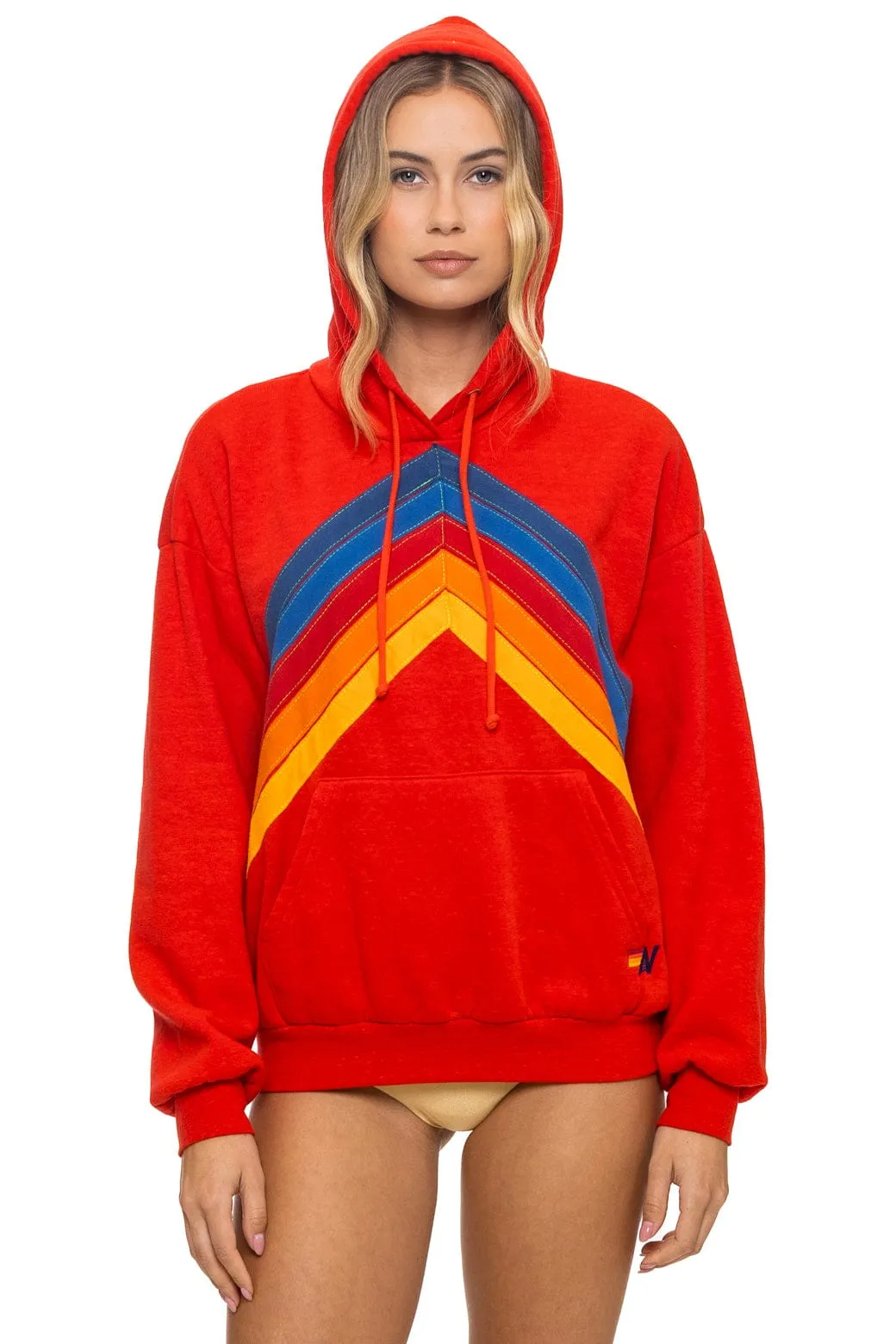 MOUNTAIN STITCH CHEVRON PULLOVER HOODIE RELAXED - RED sold by Aviator Nation