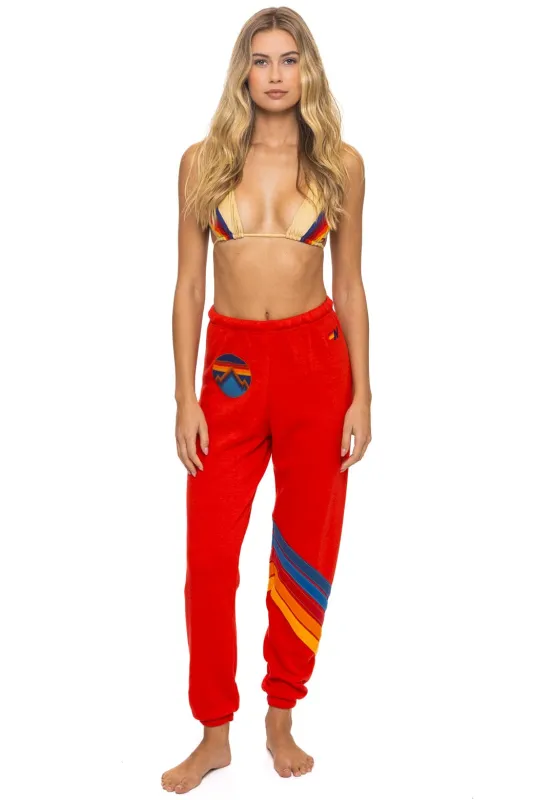 ALL SEASONS CIRCLE CHEVRON SWEATPANTS - RED sold by Aviator Nation